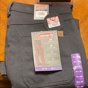 Men’s Coleman Fleeced line work pants Black